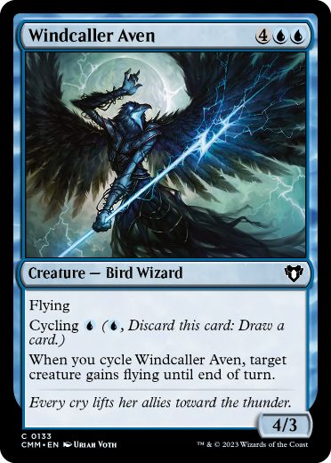 【ENG】【Foil】《風呼びのエイヴン/Windcaller Aven》[CMM]