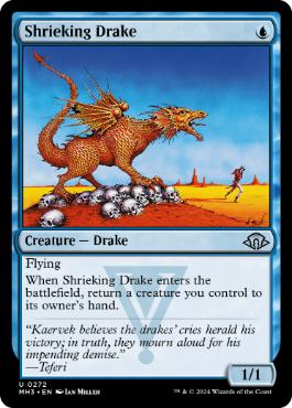 【ENG】【Foil】《金切り声のドレイク/Shrieking Drake》[MH3]
