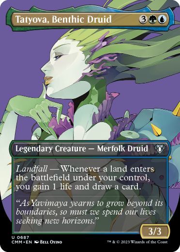 【ENG】【Foil】■ボーダーレス■《水底のドルイド、タトヨヴァ/Tatyova, Benthic Druid》[CMM]