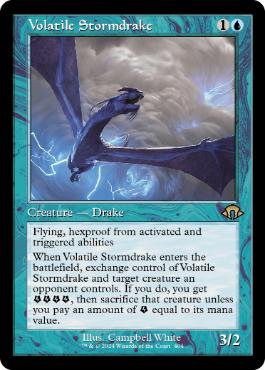 【ENG】■旧枠■《荒れ模様のストームドレイク/Volatile Stormdrake》[MH3]