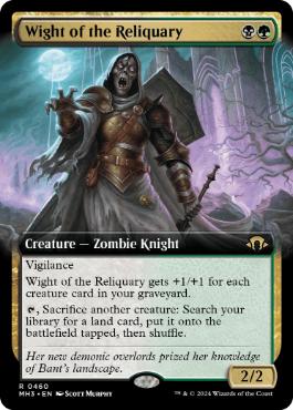 【ENG】【Foil】■拡張アート■《聖遺のワイト/Wight of the Reliquary》[MH3]