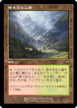 【JPN】【Foil】■旧枠■《樹木茂る山麓/Wooded Foothills》[MH3]