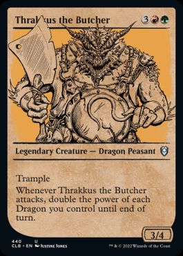 【ENG】【Foil】■ショーケース■《解体屋、スラッカス/Thrakkus the Butcher》[CLB]