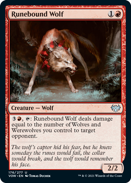 【ENG】【Foil】《ルーン縛りの狼/Runebound Wolf》[VOW]