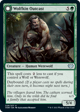 【ENG】【Foil】《狼族ののけ者/Wolfkin Outcast》[VOW]