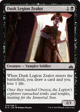 【ENG】【Foil】《薄暮軍団の盲信者/Dusk Legion Zealot》[RIX]