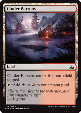 【ENG】【Foil】《燃え殻の痩せ地/Cinder Barrens》[RIX]