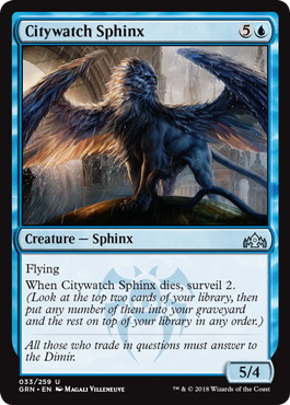 【ENG】【Foil】《街見張りのスフィンクス/Citywatch Sphinx》[GRN]