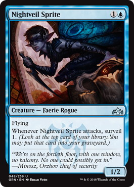 【ENG】【Foil】《夜帷のスプライト/Nightveil Sprite》[GRN]