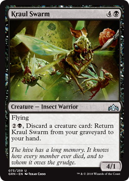 【ENG】【Foil】《クロールの群れ/Kraul Swarm》[GRN]