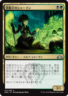 【JPN】【Foil】《光胞子のシャーマン/Glowspore Shaman》[GRN]