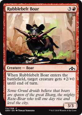 【ENG】【Foil】《瓦礫帯の猪/Rubblebelt Boar》[GRN]