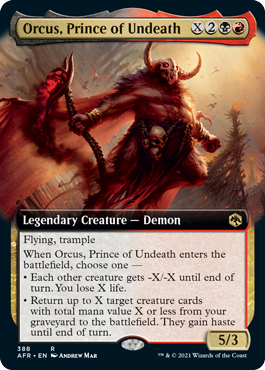 【ENG】【Foil】■拡張アート■《不死のプリンス、オルクス/Orcus, Prince of Undeath》[AFR]