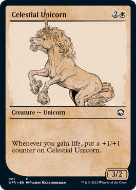 【ENG】【Foil】■ショーケース■《天界のユニコーン/Celestial Unicorn》[AFR]
