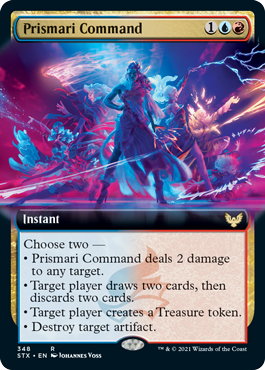 【ENG】【Foil】■拡張アート■《プリズマリの命令/Prismari Command》[STX]