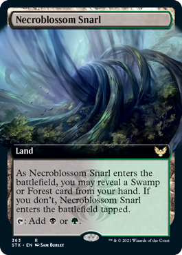 【ENG】【Foil】■拡張アート■《屍花の交錯/Necroblossom Snarl》[STX]