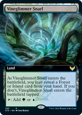 【ENG】【Foil】■拡張アート■《蔦明の交錯/Vineglimmer Snarl》[STX]