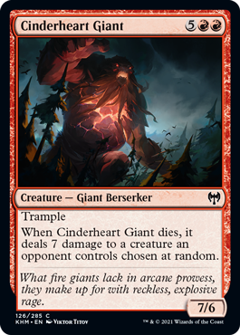 【ENG】【Foil】《燃え心臓の巨人/Cinderheart Giant》[KHM]