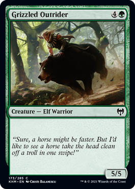 【ENG】【Foil】《灰毛の先導/Grizzled Outrider》[KHM]