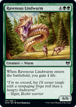 【ENG】【Foil】《貪欲なリンドワーム/Ravenous Lindwurm》[KHM]