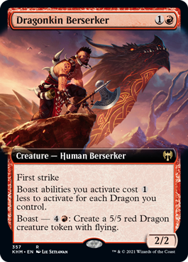 【ENG】【Foil】■拡張アート■《龍族の狂戦士/Dragonkin Berserker》[KHM]