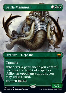【ENG】【Foil】■ボーダーレス■《戦闘マンモス/Battle Mammoth》[KHM]