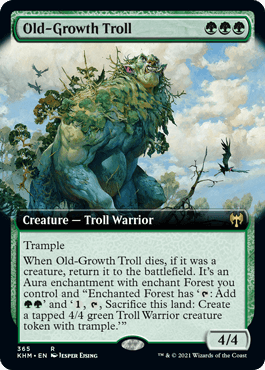 【ENG】【Foil】■拡張アート■《老樹林のトロール/Old-Growth Troll》[KHM]
