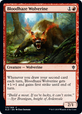 【ENG】【Foil】《血霞のクズリ/Bloodhaze Wolverine》[ELD]