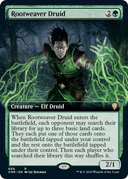【ENG】【Foil】■拡張アート■《樹根織りのドルイド/Rootweaver Druid》[CMR]
