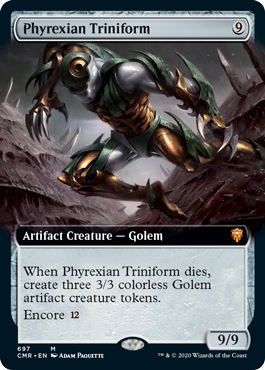【ENG】【Foil】■拡張アート■《ファイレクシアの三重体/Phyrexian Triniform》[CMR]