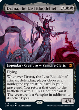 【ENG】【Foil】■拡張アート■《最後の血の長、ドラーナ/Drana, the Last Bloodchief》[ZNR]