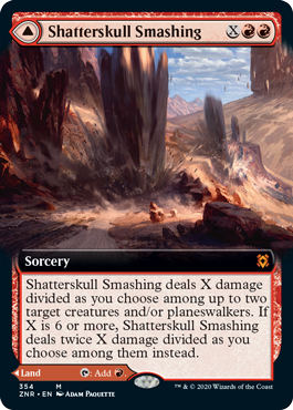 【ENG】【Foil】■拡張アート■《髑髏砕きの一撃/Shatterskull Smashing》[ZNR]