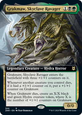 【ENG】【Foil】■拡張アート■《スカイクレイブの荒廃者、グラークマウ/Grakmaw, Skyclave Ravager》[ZNR]
