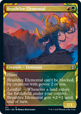 【ENG】【Foil】■ショーケース■《山火事の精霊/Brushfire Elemental》[ZNR]