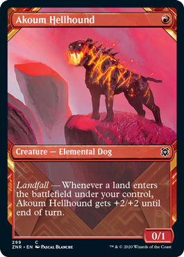 【ENG】【Foil】■ショーケース■《アクームのヘルハウンド/Akoum Hellhound》[ZNR]