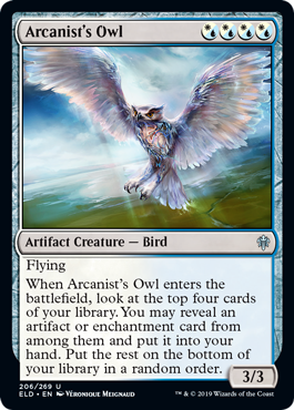 【ENG】【Foil】《秘儀術師のフクロウ/Arcanist's Owl》[ELD]
