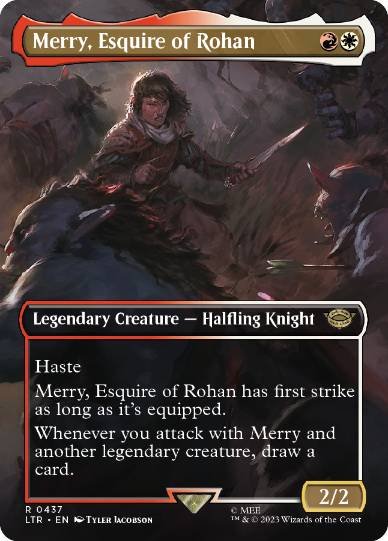 【ENG】【Foil】■ボーダーレス■《ローハン王家の小姓、メリー/Merry, Esquire of Rohan》[LTR]