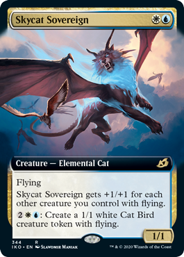 【ENG】【Foil】■拡張アート■《空猫の君主/Skycat Sovereign》[IKO]