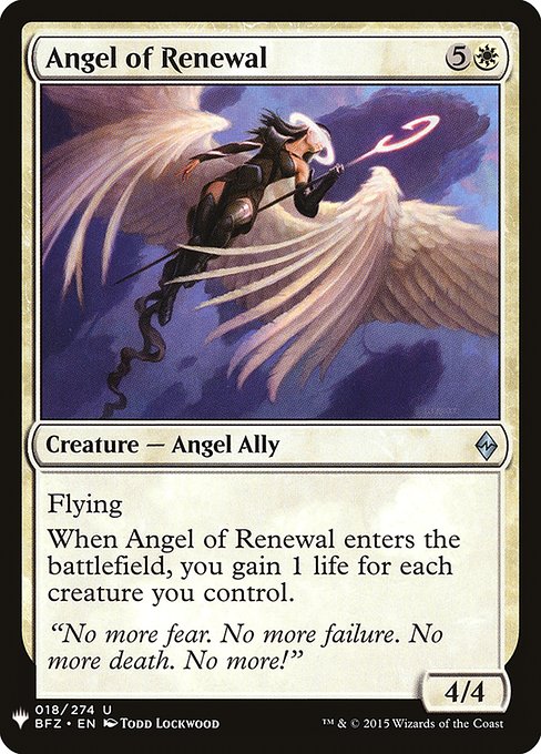 【ENG】《回生の天使/Angel of Renewal》[PWシンボル付き再版]
