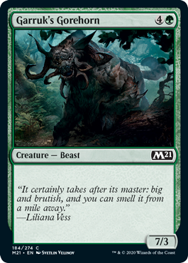 【ENG】【Foil】《ガラクの血まみれ角/Garruk's Gorehorn》[M21]