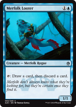 【ENG】【Foil】《マーフォークの物あさり/Merfolk Looter》[A25]