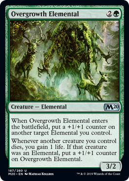 【ENG】【Foil】《はびこる精霊/Overgrowth Elemental》[M20]