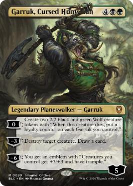 【ENG】【Foil】■ボーダーレス■《呪われた狩人、ガラク/Garruk, Cursed Huntsman》[BLC]
