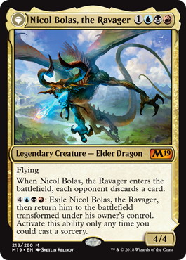 【ENG】《破滅の龍、ニコル・ボーラス/Nicol Bolas, the Ravager》[M19]