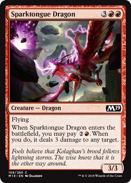 【ENG】《電光吠えのドラゴン/Sparktongue Dragon》[M19]