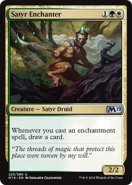 【ENG】【Foil】《サテュロスの結界師/Satyr Enchanter》[M19]