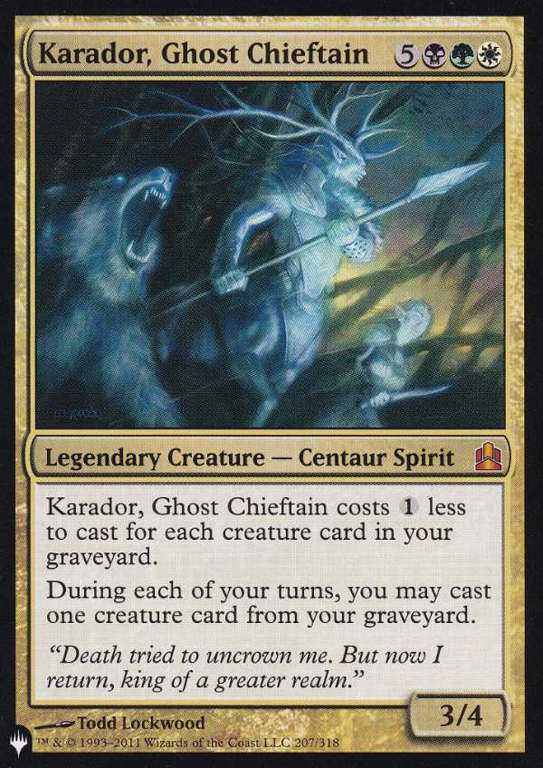 【ENG】《幽霊の酋長、カラドール/Karador, Ghost Chieftain》[PWシンボル付き再版]