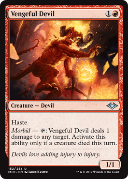 【ENG】【Foil】《復讐に燃えた悪魔/Vengeful Devil》[MH1]