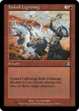 【ENG】《四筋の稲妻/Forked Lightning》[PWシンボル付き再版]