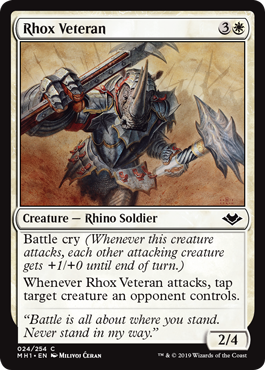 【ENG】【Foil】《ロウクスの古参兵/Rhox Veteran》[MH1]